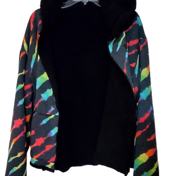 Victoria's Secret PINK Zebra Black Ombre Rainbow Tie Dye Sherpa Set - Picture 9 of 15